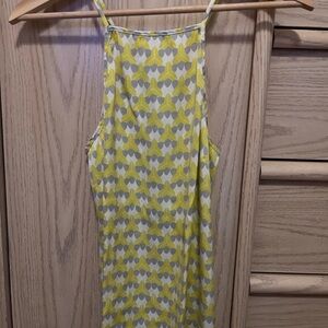 Banana Republic Yellow and Gray Patterned Halter Top